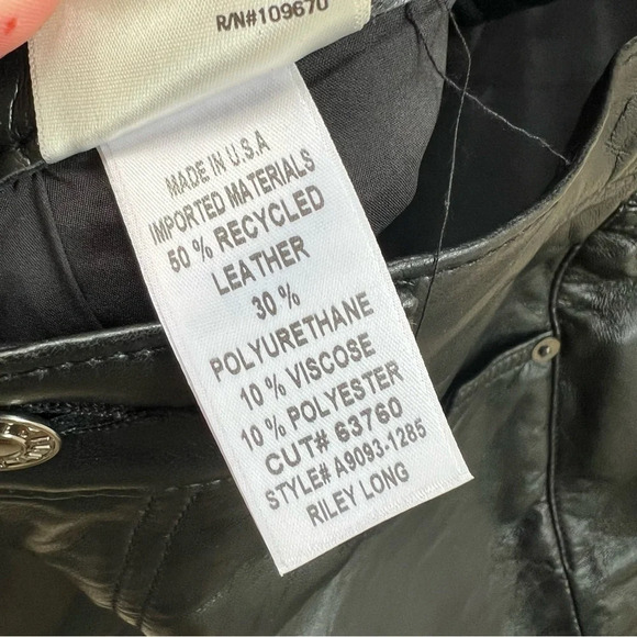 AGOLDE Riley Long Recycled Leather Blend
Straight Leg Detox Pants NWOT Size 26 - Picture 7 of 13